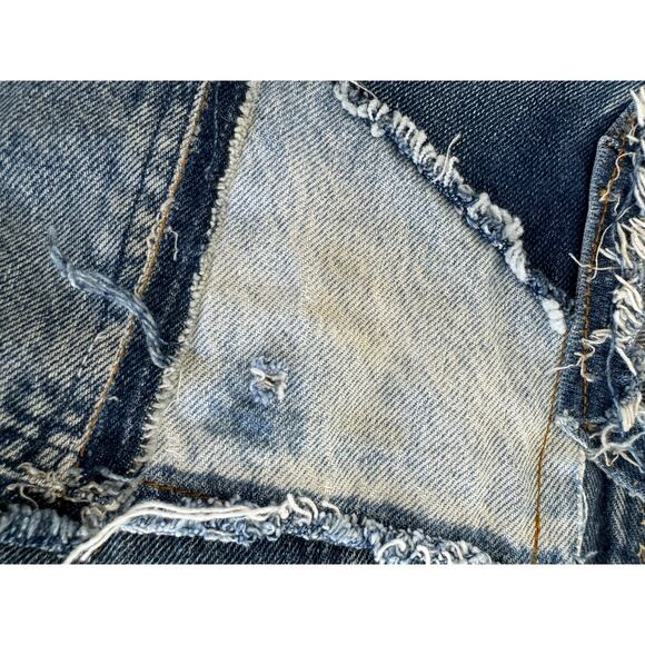 Vintage Y2k Archive Levi’s Patched Distressed Denim Mini Skirt XL (READ) - Picture 7 of 10